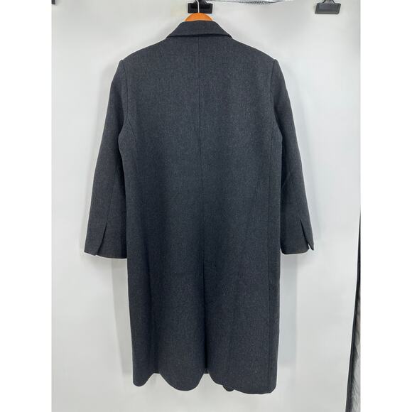 Zara Womens Long Wool Coat Size XL Gray Minimalist Old Money Academia Office NEW - Picture 2 of 11